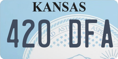 KS license plate 420DFA