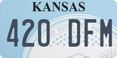 KS license plate 420DFM