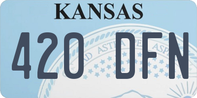 KS license plate 420DFN