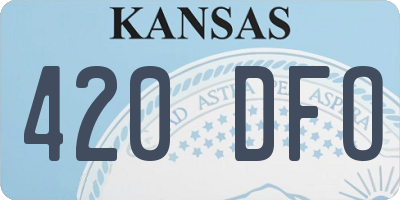 KS license plate 420DFO