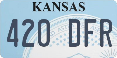 KS license plate 420DFR