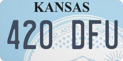 KS license plate 420DFU