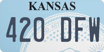 KS license plate 420DFW