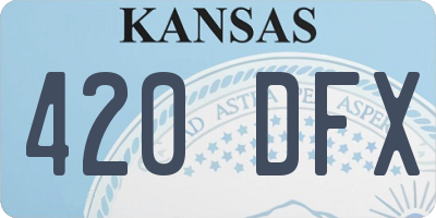 KS license plate 420DFX