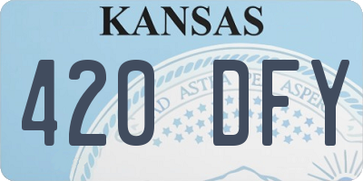 KS license plate 420DFY