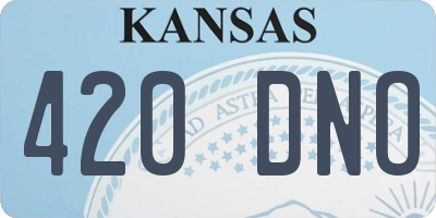 KS license plate 420DNO