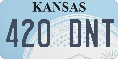 KS license plate 420DNT