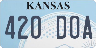 KS license plate 420DOA