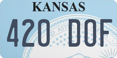 KS license plate 420DOF