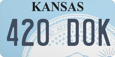 KS license plate 420DOK