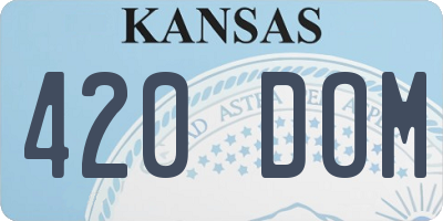 KS license plate 420DOM