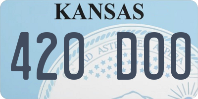 KS license plate 420DOO