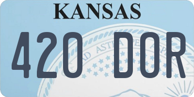 KS license plate 420DOR