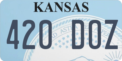 KS license plate 420DOZ