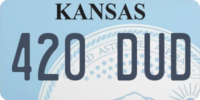 KS license plate 420DUD