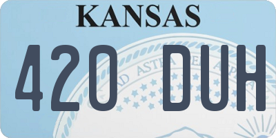 KS license plate 420DUH