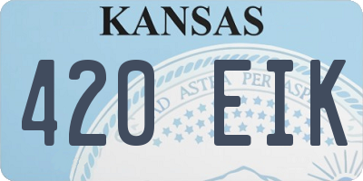 KS license plate 420EIK