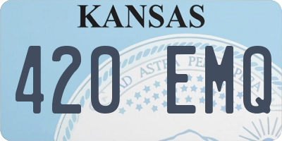 KS license plate 420EMQ