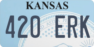 KS license plate 420ERK
