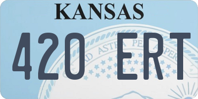 KS license plate 420ERT