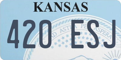 KS license plate 420ESJ