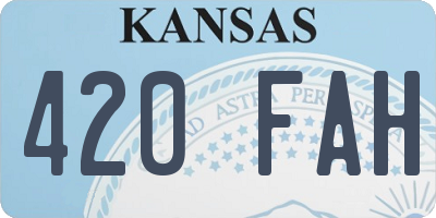 KS license plate 420FAH