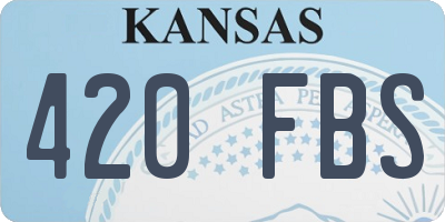 KS license plate 420FBS