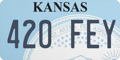 KS license plate 420FEY