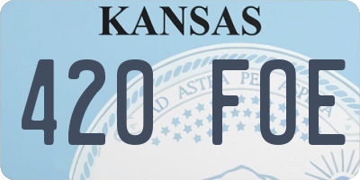 KS license plate 420FOE