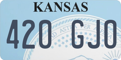 KS license plate 420GJO