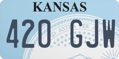 KS license plate 420GJW