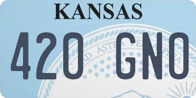 KS license plate 420GNO