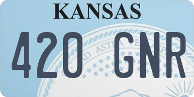 KS license plate 420GNR