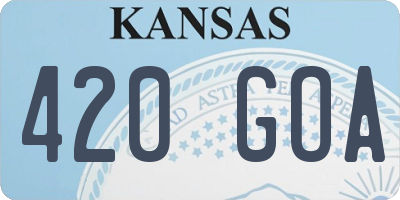 KS license plate 420GOA