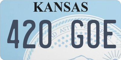 KS license plate 420GOE