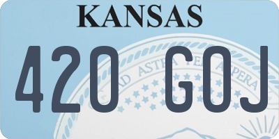KS license plate 420GOJ