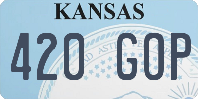 KS license plate 420GOP