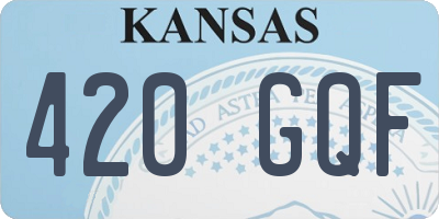 KS license plate 420GQF
