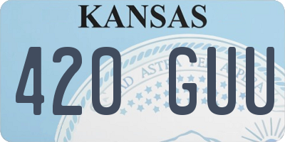 KS license plate 420GUU