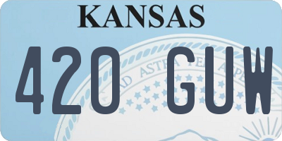 KS license plate 420GUW