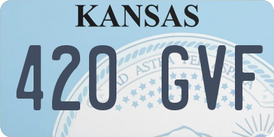 KS license plate 420GVF