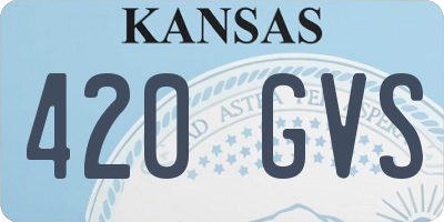 KS license plate 420GVS
