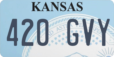 KS license plate 420GVY
