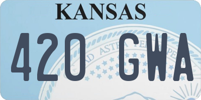 KS license plate 420GWA