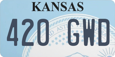 KS license plate 420GWD