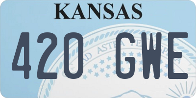 KS license plate 420GWE