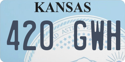KS license plate 420GWH