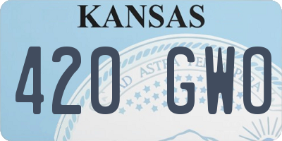 KS license plate 420GWO