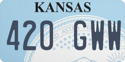 KS license plate 420GWW