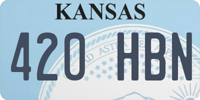 KS license plate 420HBN